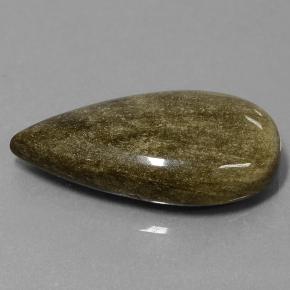 Obsidiana negro natural de 20,88 ct, en forma de pera, opaco