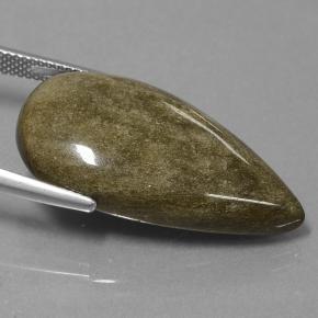 Obsidiana negro natural de 20,88 ct, en forma de pera, opaco