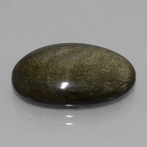 Obsidiana oro natural de 15,30 ct, corte óvalo, opaco