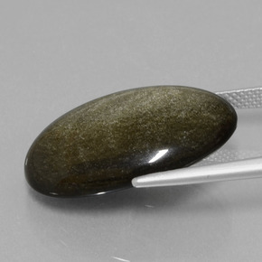 Obsidiana oro natural de 15,30 ct, corte óvalo, opaco