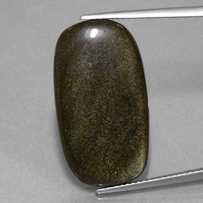 Obsidiana oro natural de 12,89 ct, corte cojín, opaco