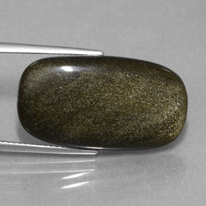 Obsidiana oro natural de 12,89 ct, corte cojín, opaco