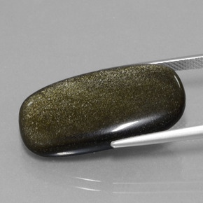 Obsidiana oro natural de 12,89 ct, corte cojín, opaco
