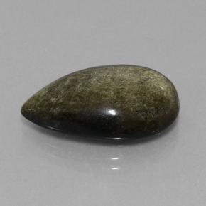 Obsidiana bronce negruzco natural de 14,16 ct, en forma de pera, opaco