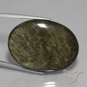 Obsidiana Marrón negro natural de 45.87 ct, Ovalada, Opaco