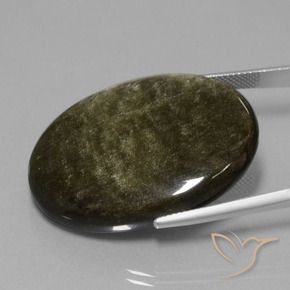 Obsidiana Marrón negro natural de 45.87 ct, Ovalada, Opaco