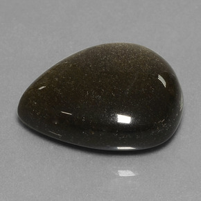 Obsidiana Bronce negruzco natural de 17.78 ct, En forma de pera, Opaco