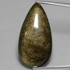 Obsidiana oro natural de 20,94 ct, en forma de pera, opaco