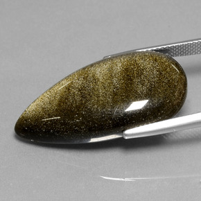 Obsidiana oro natural de 20,94 ct, en forma de pera, opaco
