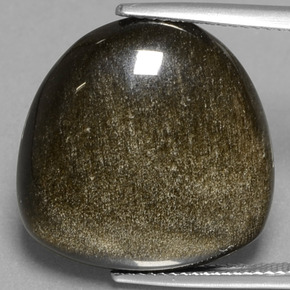 Obsidiana dorado natural de 17,56 ct, forma elegante, opaco
