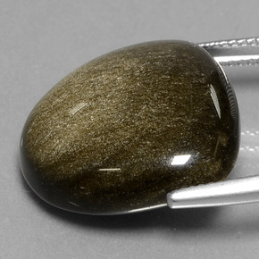 Obsidiana dorado natural de 17,56 ct, forma elegante, opaco