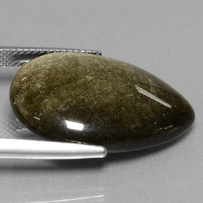 Obsidiana Brillo dorado natural de 13.81 ct, En forma de pera, Opaco