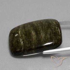 Obsidiana Marrón negruzco natural de 47.70 ct, Forma Cojín, Opaco