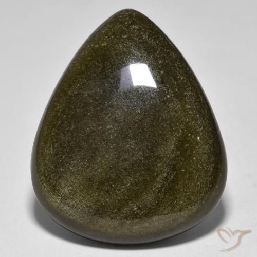 Obsidiana Multicolor natural de 25.90 ct, En forma de pera, Opaco