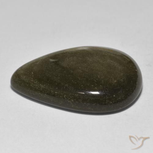 Obsidiana Multicolor natural de 25.90 ct, En forma de pera, Opaco