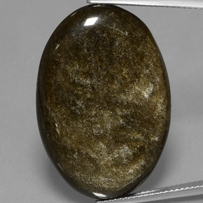 Obsidiana oro natural de 26,69 ct, corte óvalo, opaco