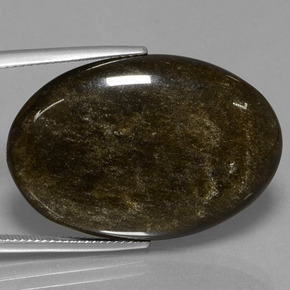 Obsidiana oro natural de 26,69 ct, corte óvalo, opaco