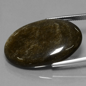 Obsidiana oro natural de 26,69 ct, corte óvalo, opaco