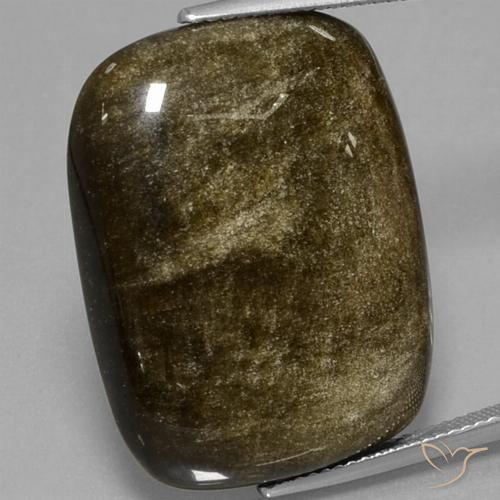 Obsidiana dorado natural de 31,71 ct, corte cojín, opaco