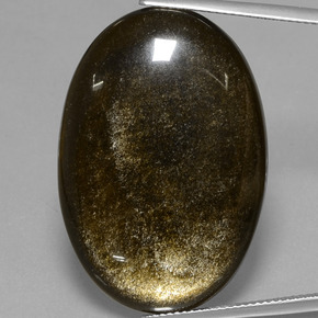 Obsidiana oro natural de 37,13 ct, corte óvalo, opaco