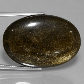 Obsidiana oro natural de 37,13 ct, corte óvalo, opaco