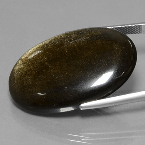Obsidiana oro natural de 37,13 ct, corte óvalo, opaco