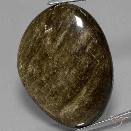 Obsidiana Negro con brillo dorado natural de 30.42 ct, Elegante, Opaco