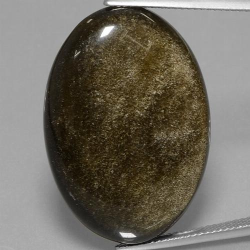 Obsidiana dorado natural de 37,84 ct, corte óvalo, opaco