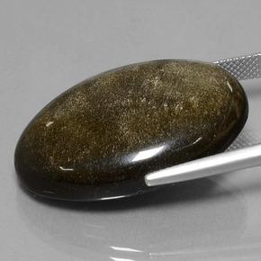 Obsidiana dorado natural de 37,84 ct, corte óvalo, opaco