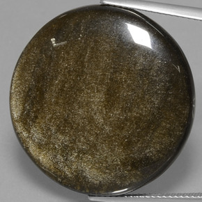 Obsidiana negro natural de 38,01 ct, corte redondo, opaco