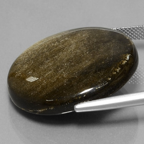 Obsidiana negro natural de 38,01 ct, corte redondo, opaco