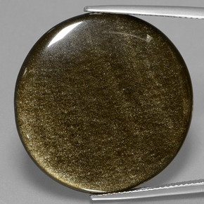 Obsidiana oro natural de 28,16 ct, corte redondo, opaco