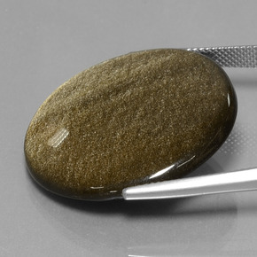 Obsidiana oro natural de 28,16 ct, corte redondo, opaco