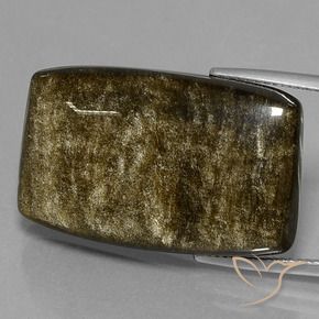Obsidiana Negro marrón natural de 34.97 ct, Forma Cojín, Opaco