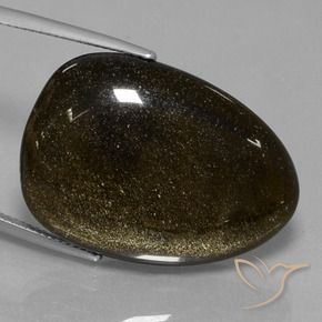 Obsidiana Negro con brillo dorado natural de 29.28 ct, Elegante, Opaco