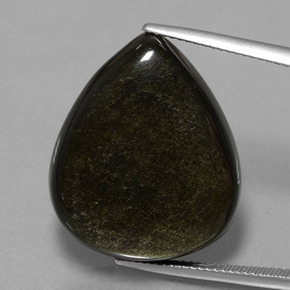 Obsidiana negro natural de 26,56 ct, en forma de pera, opaco