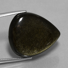Obsidiana negro natural de 26,56 ct, en forma de pera, opaco