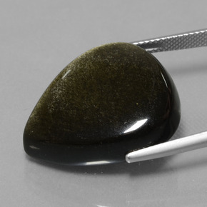 Obsidiana negro natural de 26,56 ct, en forma de pera, opaco