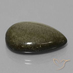 Obsidiana Marrón negruzco claro natural de 24.86 ct, En forma de pera, Opaco