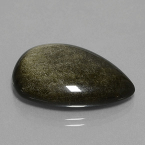 Obsidiana negro natural de 28,31 ct, en forma de pera, opaco