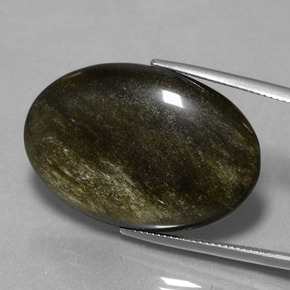 Obsidiana negro natural de 28,44 ct, corte óvalo, opaco