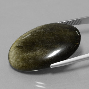 Obsidiana negro natural de 28,44 ct, corte óvalo, opaco