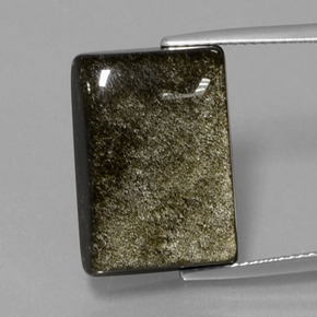 Obsidiana Brillo dorado natural de 13.86 ct, Corte Baguette, Opaco