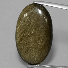 Obsidiana oro natural de 12,58 ct, corte óvalo, opaco