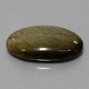 Obsidiana oro natural de 12,58 ct, corte óvalo, opaco