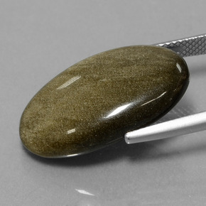 Obsidiana oro natural de 12,58 ct, corte óvalo, opaco