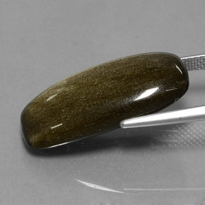 Obsidiana oro natural de 11,95 ct, corte cojín, opaco