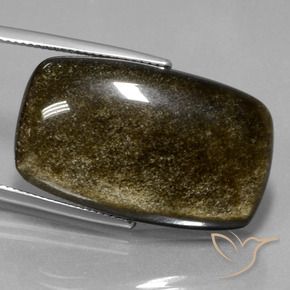 Obsidiana Negro marrón natural de 26.87 ct, Forma Cojín, Opaco