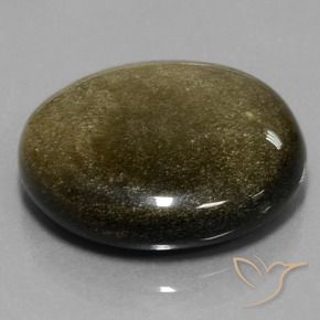 Obsidiana dorado natural de 26,81 ct, corte redondo, opaco
