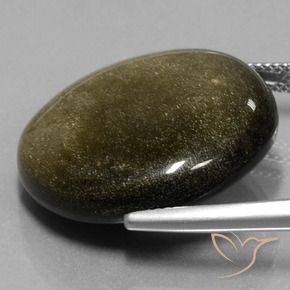 Obsidiana dorado natural de 26,81 ct, corte redondo, opaco
